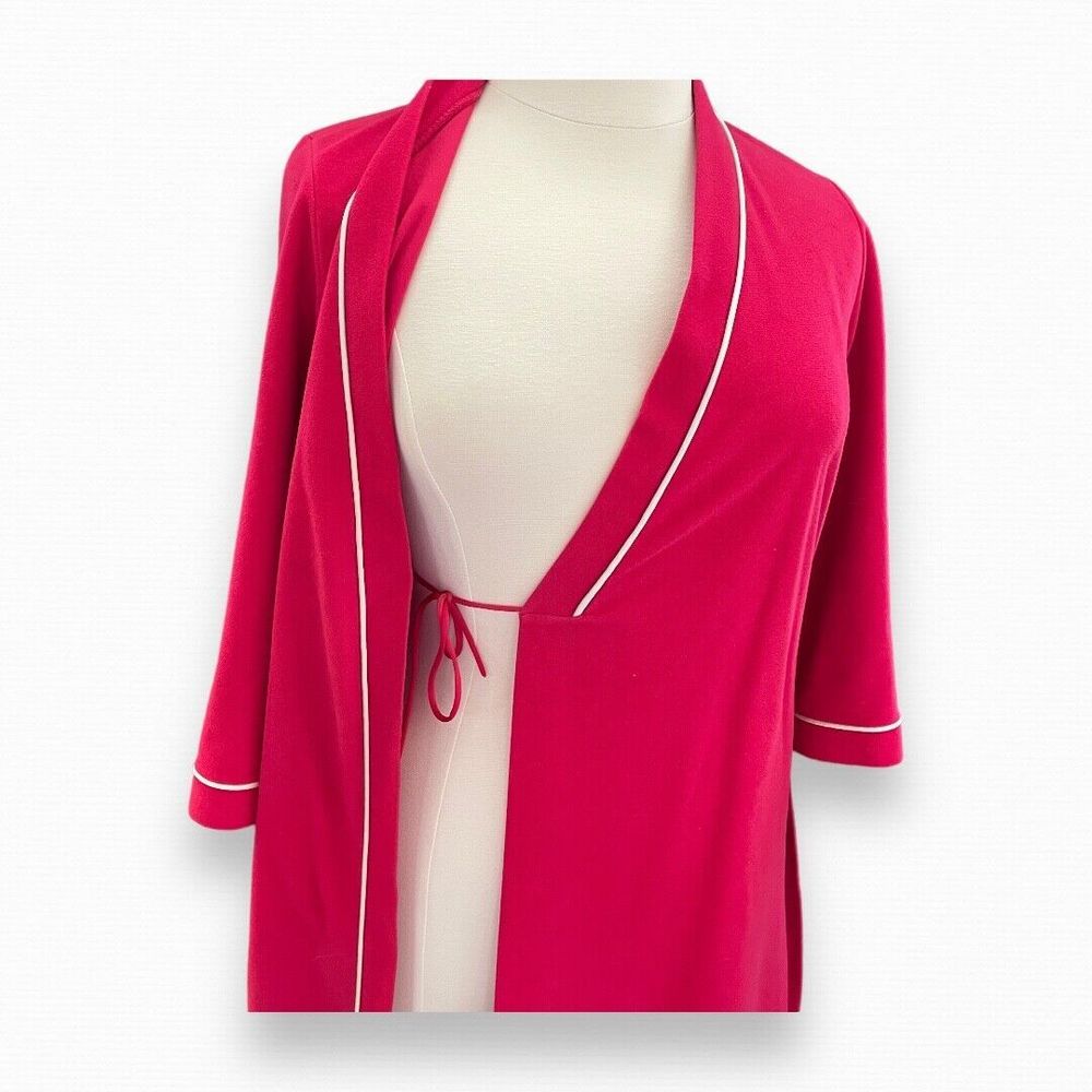 Vanity Fair Velour Raspberry Robe Size Small Vintage Bath Robe House Coat Womens - Picture 10 of 14